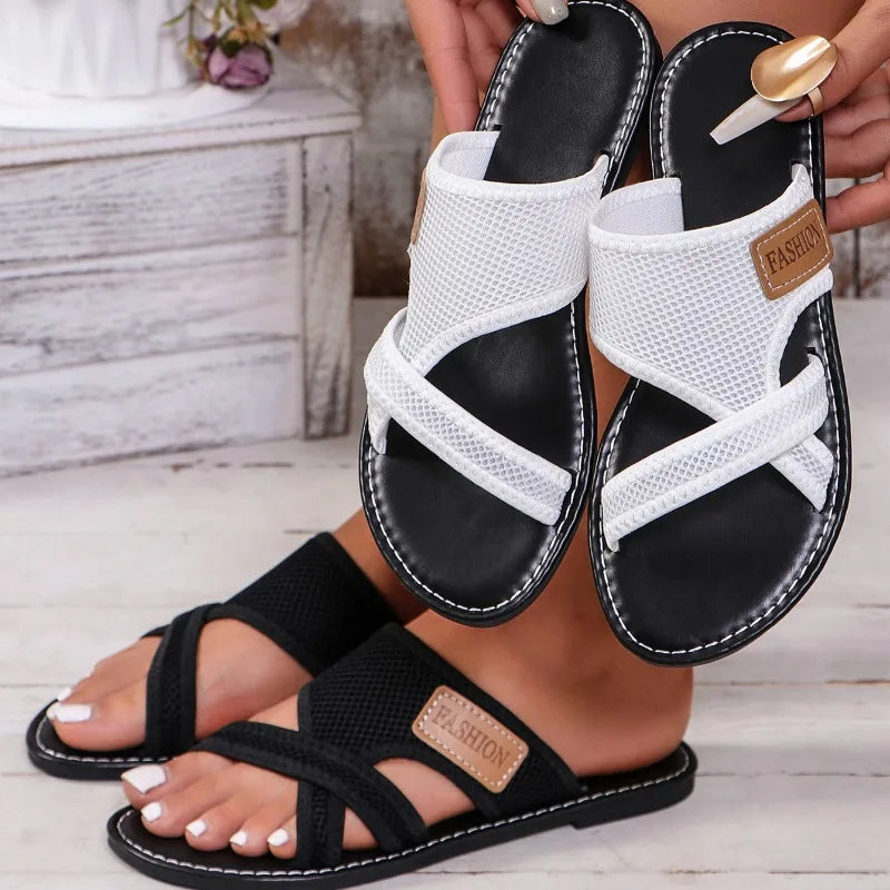 Women Slippers Fashion Clip Toe Solid Color Comfort Sandals Casual Peep Toe Slip on Slippers Women Outdoors Beach Slides Women