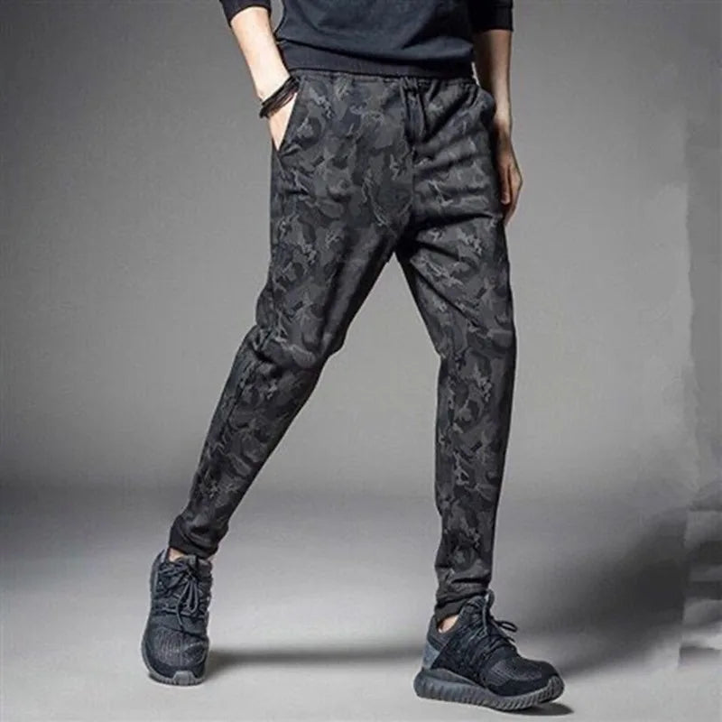 Gym Bodybuilding Fitness Sport Pants Men Casual Training Trousers Elastic Waist Ultra-thin Quick Dry High Waist Loose Long Pants