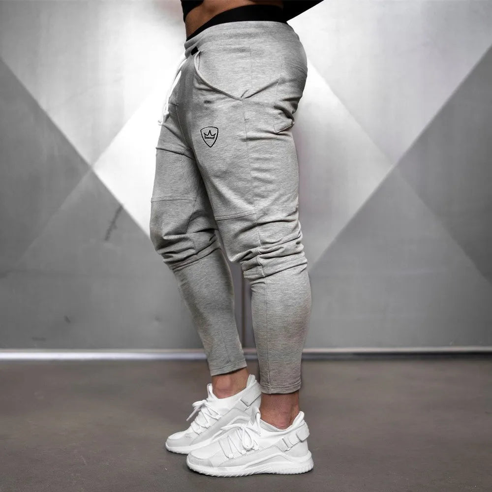 Solid Gym Sweatpants Joggers Pants Men Casual Trousers Male Fitness Sport Workout Cotton Trackpants Spring Autumn Sportswear