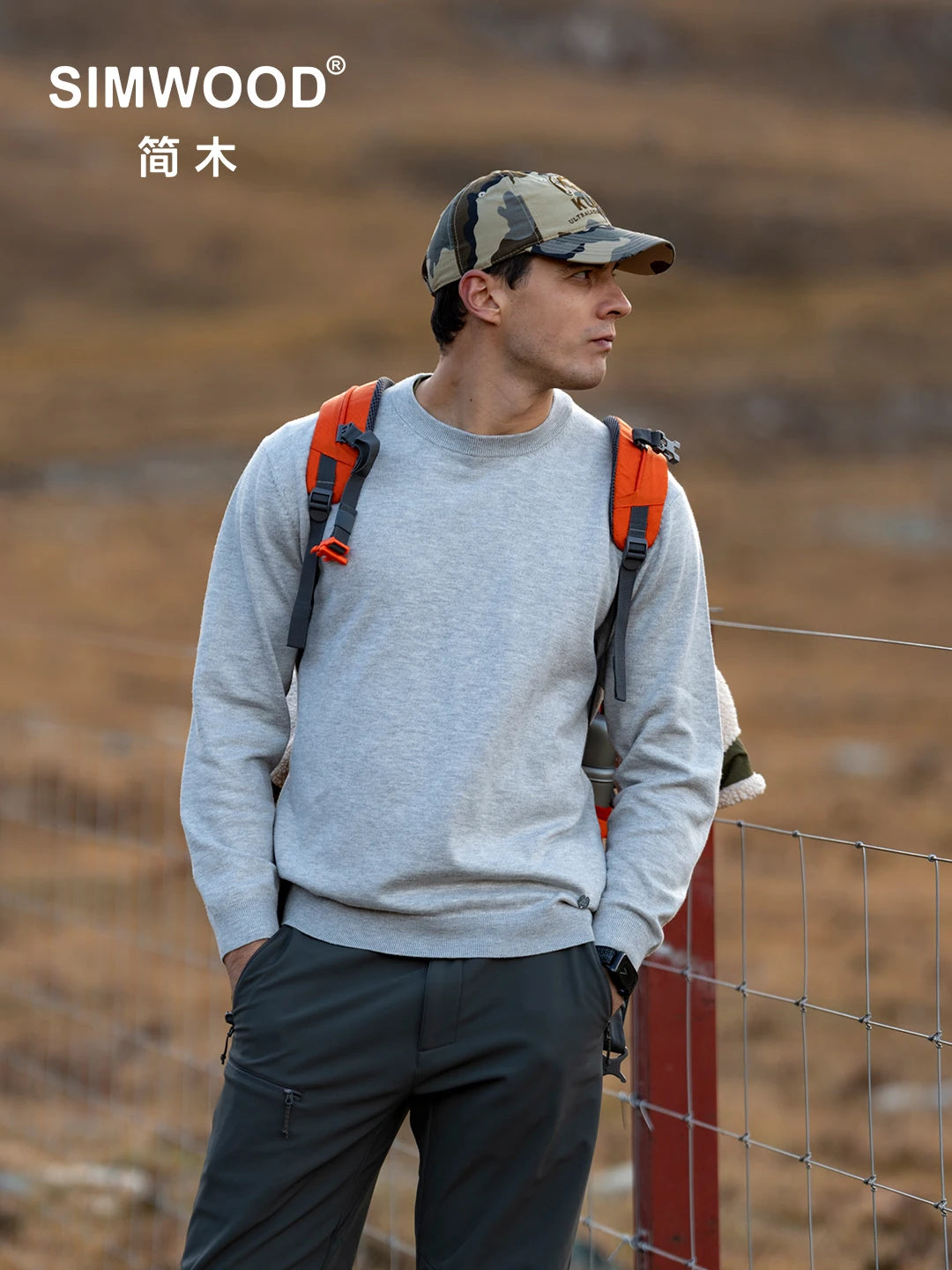 SIMWOOD 2025 Autumn New Regular Fit 12 Gauge Fine Sweater Men Antistaic Basic Knit Pullovers