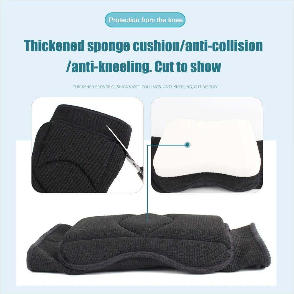 1Pair Women Men Non-Slip Knee Brace Soft Knee Pads Compression Sleeve for Volleyball Basketball Running Football Cycling
