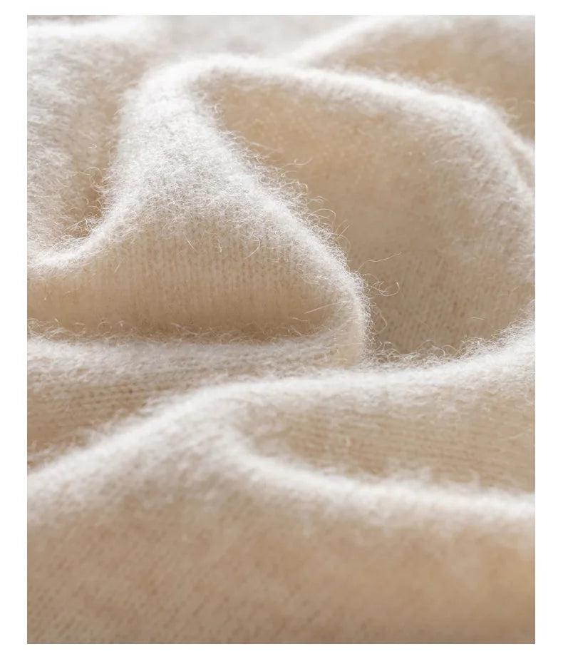 DjzDsm Autumn and Winter100% Merino Wool Men's Knitted Top Zipper Hoodie Zipper Cardigan Knitted Coat Sweater Hoodie