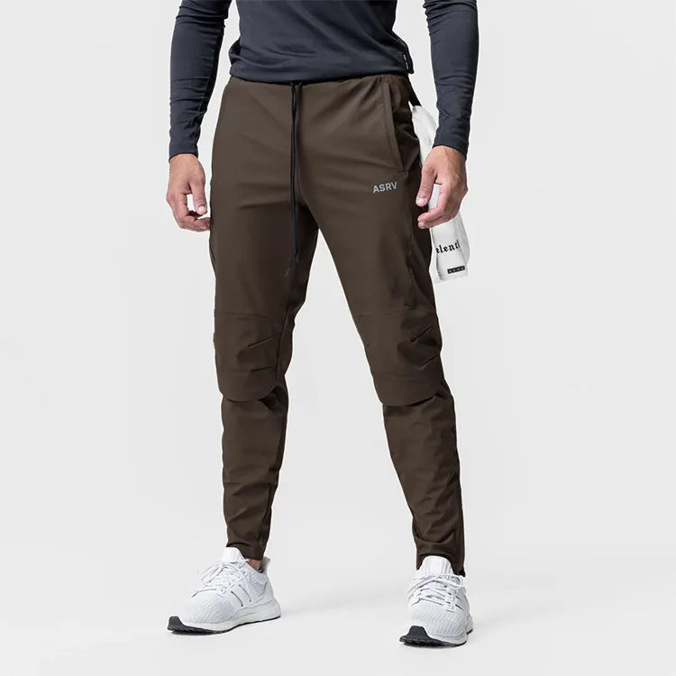 Gym Men's Quick Dry Zipper Leg Casual Pants Man Versatile Outdoors Basketball Sweatpants Jogging Sports Workout Long Trousers