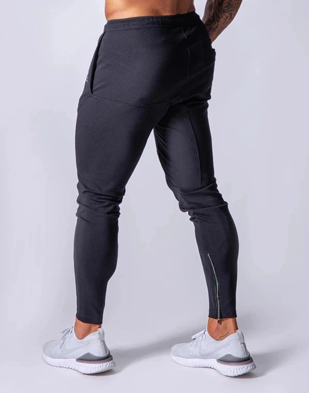 Mens Training Pants GYM Track Sweatpants Joggers Breathable Workout Fitness Male Running Sport Trousers Zipper Bottoms