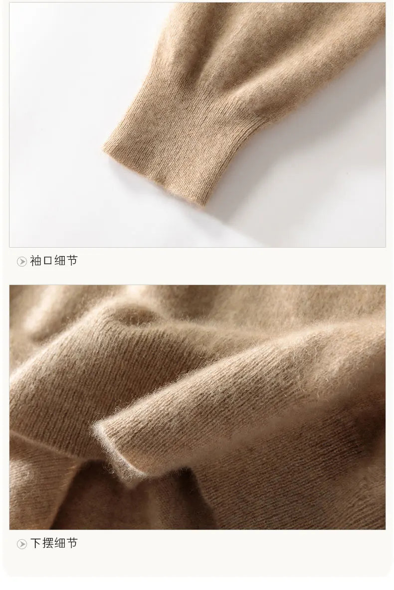 Fall/Winter 12-Needle Flat Lapel 100% Pure Wool Men's Long Sleeve Pullover Knitted Bottoming Shirt Inside