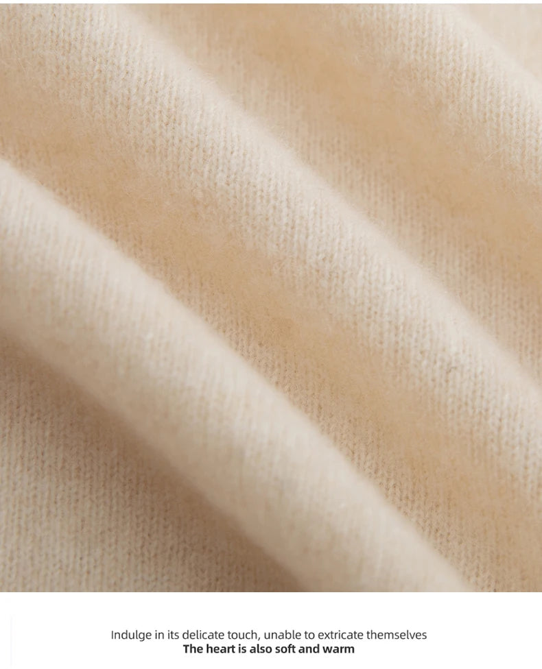 Autumn And Winter 100% Pure Wool Men's Thick Round Neck Slim-Fit  O-neck Pullover Long-Sleeved Knitted Cashmere Sweater