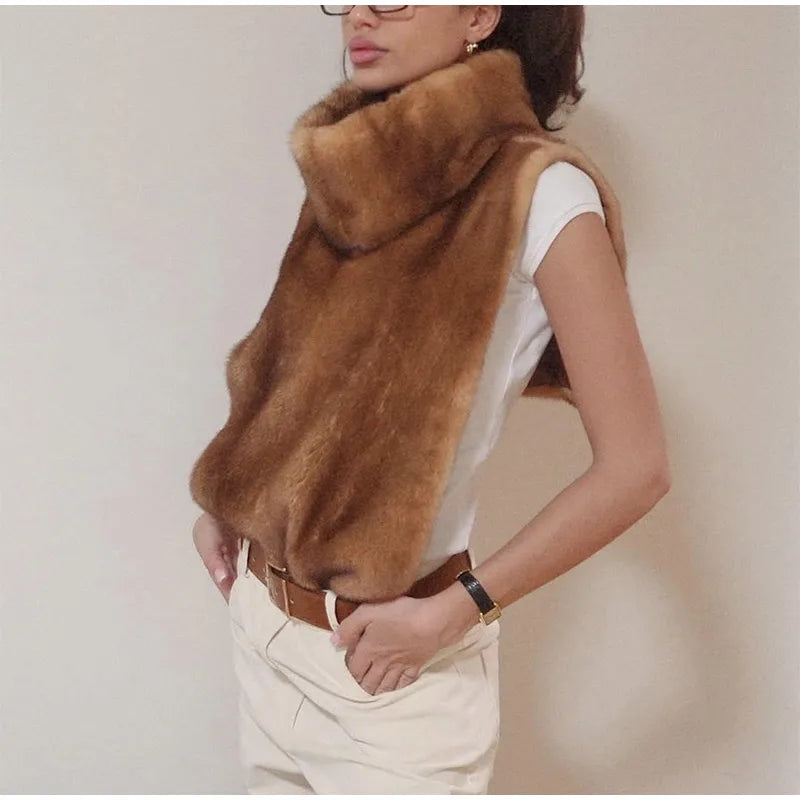 Winter Lady Luxurious Lapel Faux Fur Coats Fashion High Street Long Sleeve Oversize Cardigan Jacket Thick Warm Female Outerwear
