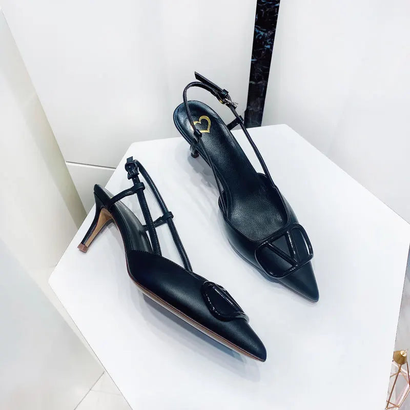 2025 New Diamond High Heel Sandals with Elegant Banquet Shoes, Pointed High Heels, Straight Strap Sandals
