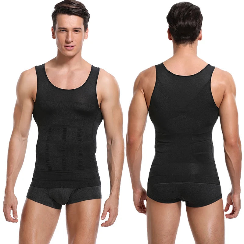 Men Slimming Vest Body Shaper Compression Shirt Sleeveless Shapewear Abs Abdomen Training  Workout Corset Tummy Control Tank Top