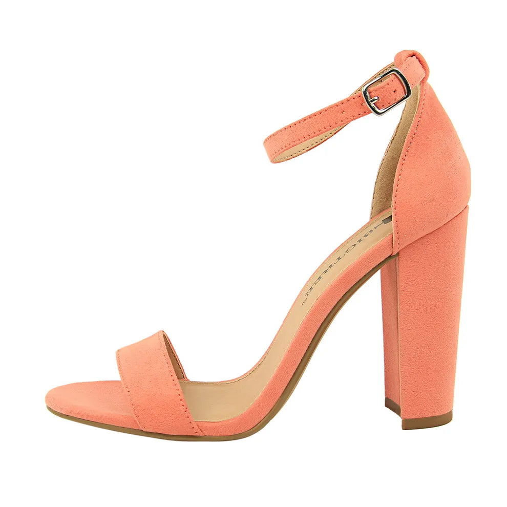 2024 Summer Plus Size 34-43 Woman 9.5cm High Heels Sandals Classic Block Platform Pumps Lady Chunky Burgundy Yellow Nude Shoes
