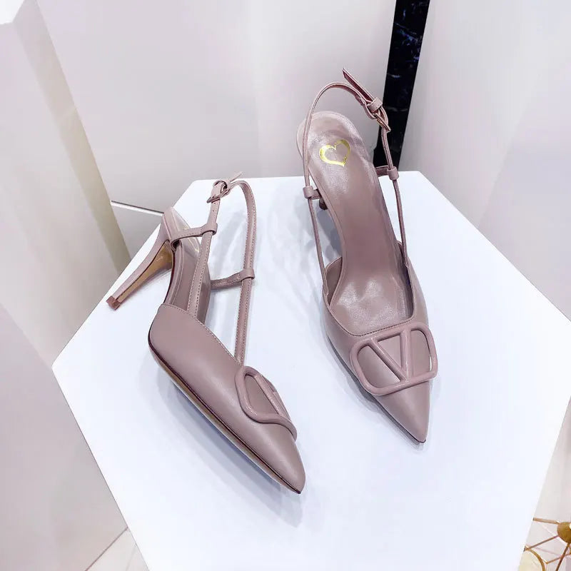 2025 New Diamond High Heel Sandals with Elegant Banquet Shoes, Pointed High Heels, Straight Strap Sandals