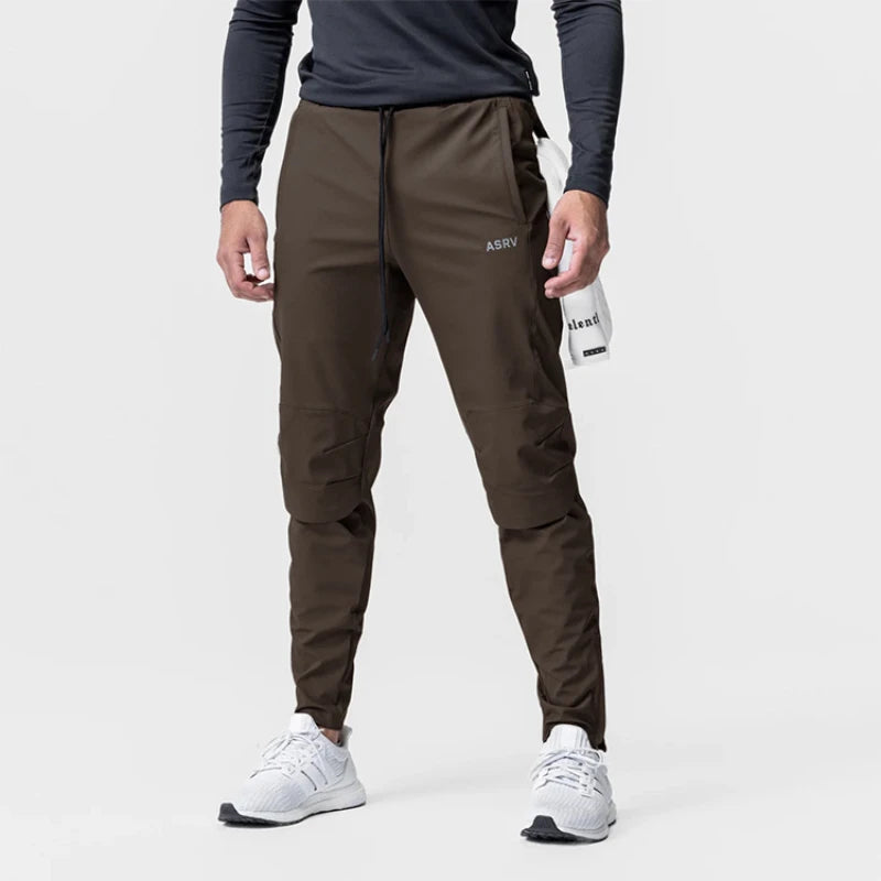 Gym Men's Quick Dry Zipper Leg Casual Pants Man Versatile Outdoors Basketball Sweatpants Jogging Sports Workout Long Trousers