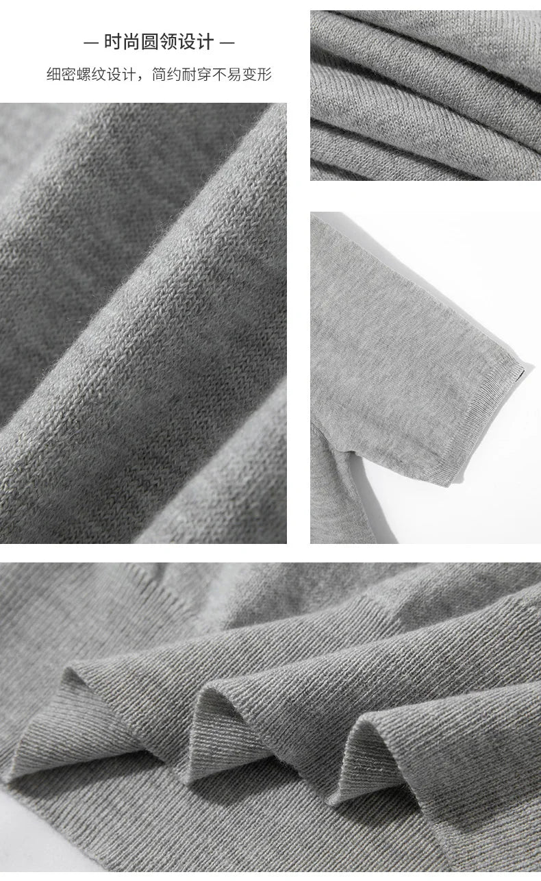 Summer Classic Short Sleeve Men Knitwear Silk Wool blend Sweater O-Neck Loose Cool Quality Business Pullover Basic Clothing Tops