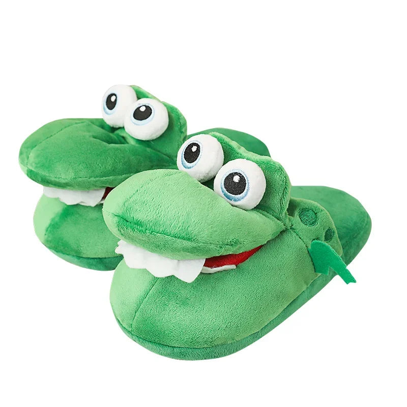 2025 Cows Plush Slippers Move Open Mouth Winter Warm Home Cotton Shoes Kawaii Animal Slippers Cute Funny Cartoon Girl Boy Gift