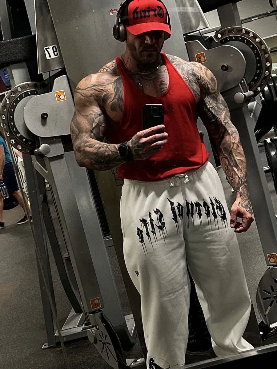 2024 New Spring Men's Sweatpants Europe and The United States Long Sports Leisure Fitness Training Pants gym Man pants