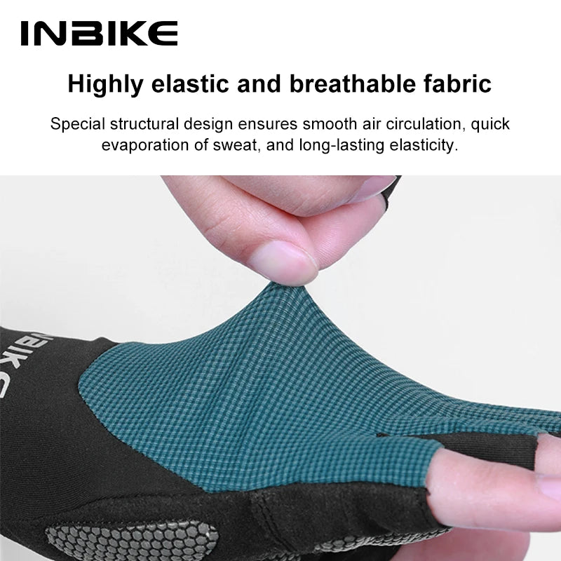 INBIKE 2025 Summer Cycling Gloves for Men Shock-Absorbing Padded Breathable Bicycle Gloves MTB Road Mountain Bike Riding Gloves