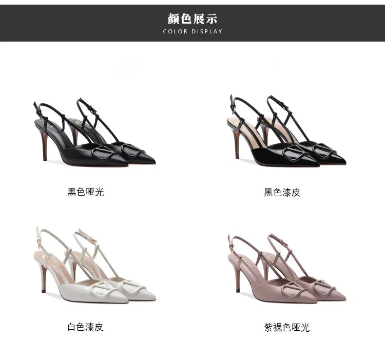 2025 New Diamond High Heel Sandals with Elegant Banquet Shoes, Pointed High Heels, Straight Strap Sandals