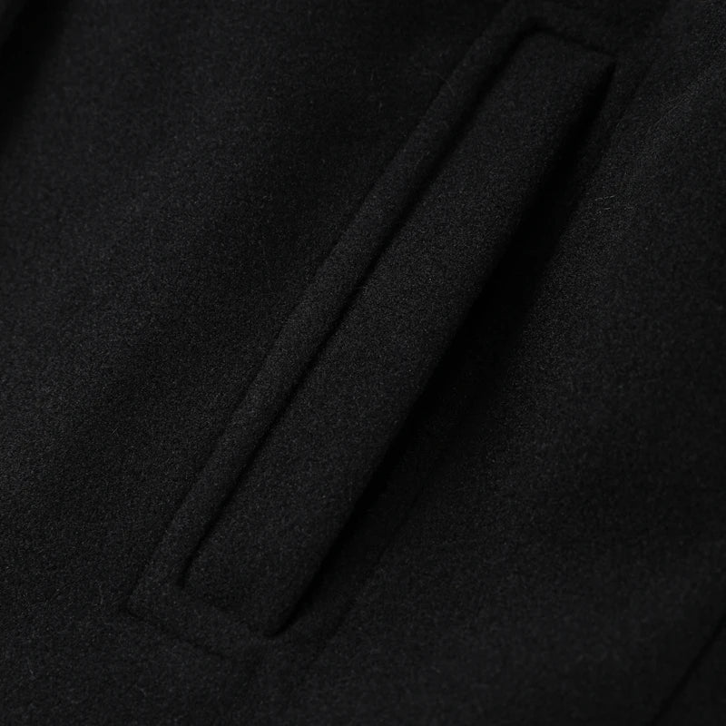 Elegant Shawl Faux Fur Women Coat Lace Up Full Sleeve Belted Waist Lapel Woolen Female Jacket 2025 Autumn Winter Lady Outwears