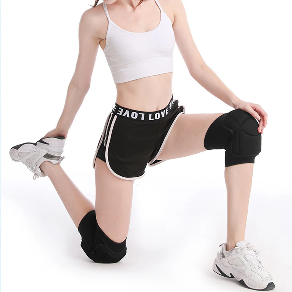 1Pair Women Men Non-Slip Knee Brace Soft Knee Pads Compression Sleeve for Volleyball Basketball Running Football Cycling