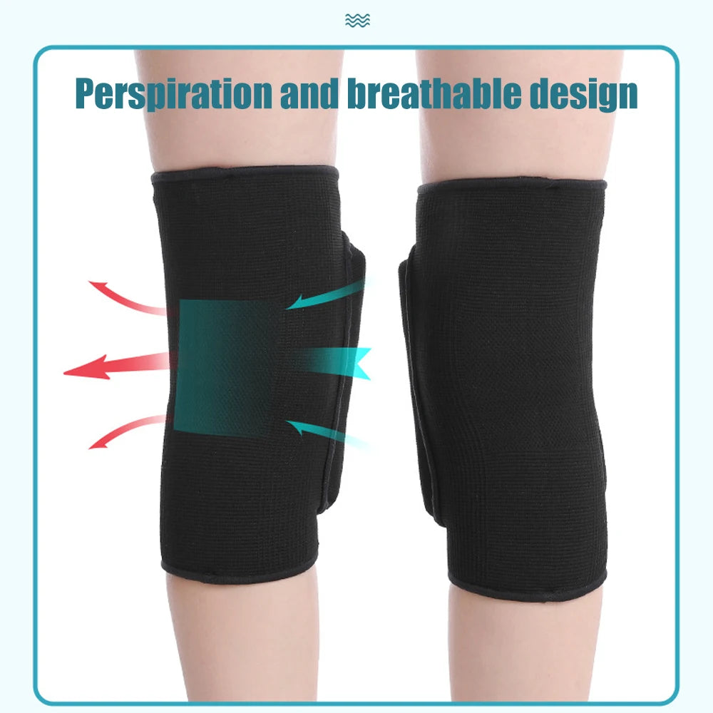 1Pair Women Men Non-Slip Knee Brace Soft Knee Pads Compression Sleeve for Volleyball Basketball Running Football Cycling