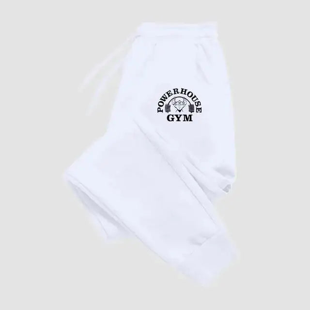 GYM Powerhouse Print Pants Men Casual Sports PantsJogging Long Pants Men Fleece Jogger Running Workout  Sweatpants Long Pants