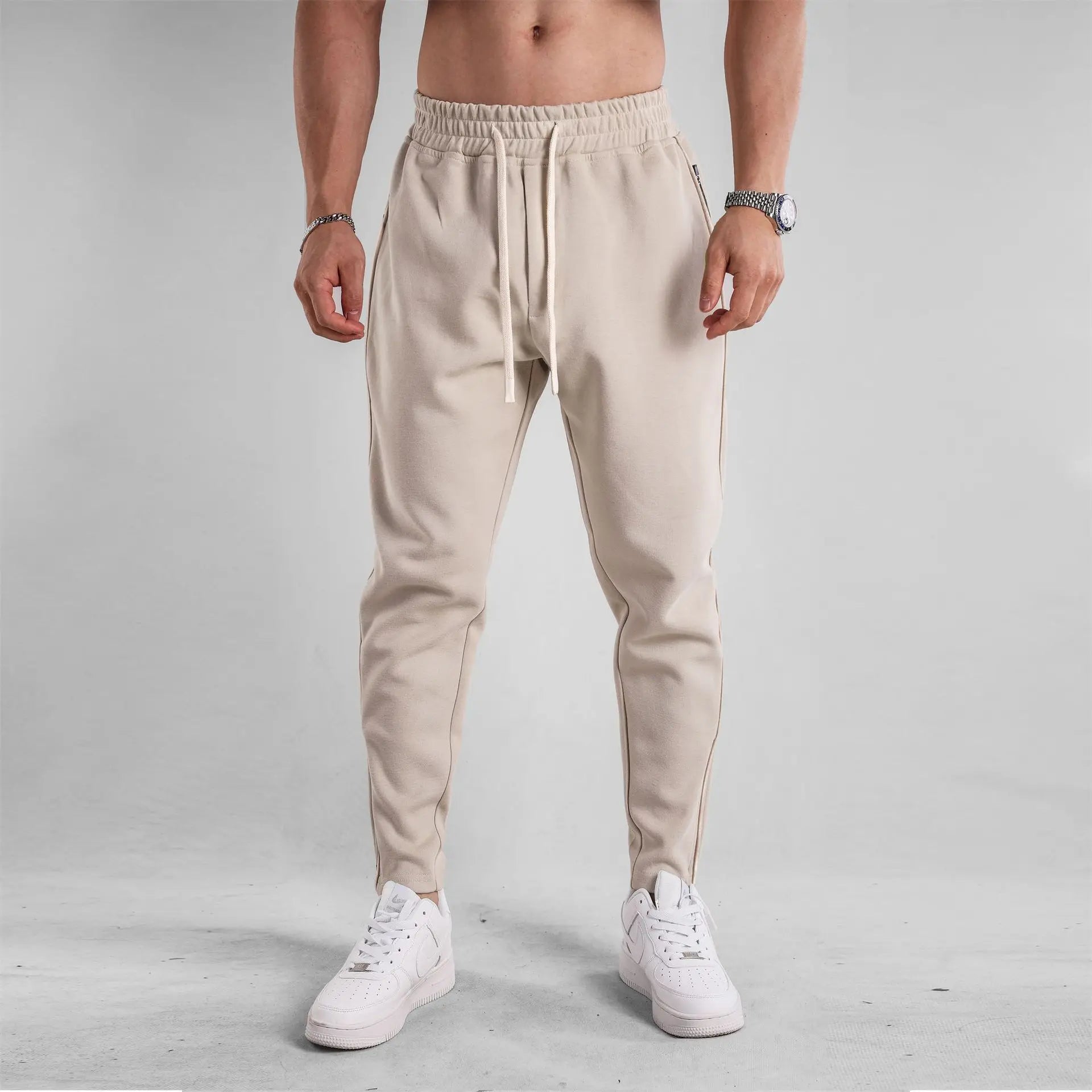 Men's Clothing Sport Casual Zipper Baggy Pants Cotton Long Trousers Outdoor Gym Fitness Workout Jogging Sweatpants Trackpants