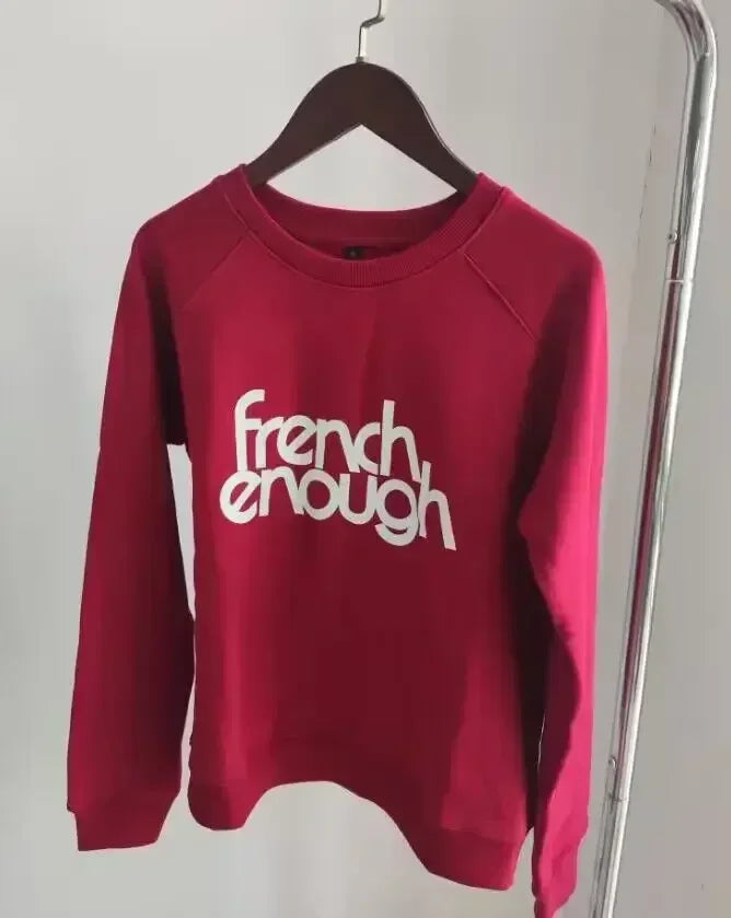Women Early Spring New Retro Letter Love Print Loose Pullover Sweatshirt Long-sleeved Terry Sweatshirt