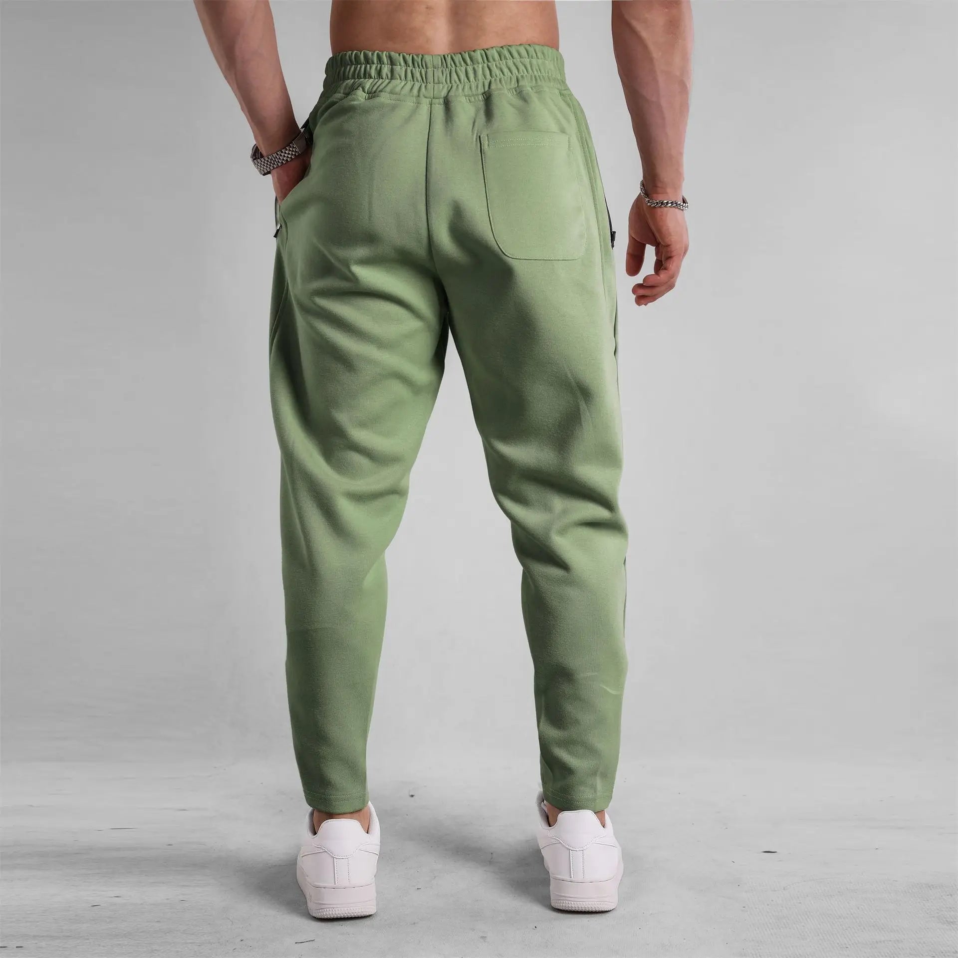Men's Clothing Sport Casual Zipper Baggy Pants Cotton Long Trousers Outdoor Gym Fitness Workout Jogging Sweatpants Trackpants