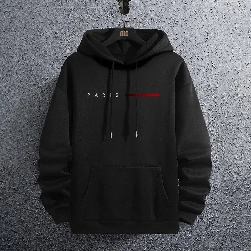 Men's Hoodie Paris Printed Alphabet Daily Casual Sports Hoodie Men's Home Outdoor Comfortable Hoodie