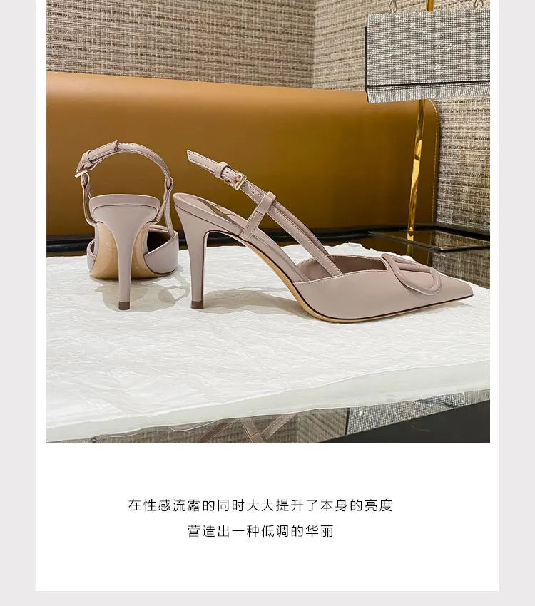 2025 New Diamond High Heel Sandals with Elegant Banquet Shoes, Pointed High Heels, Straight Strap Sandals