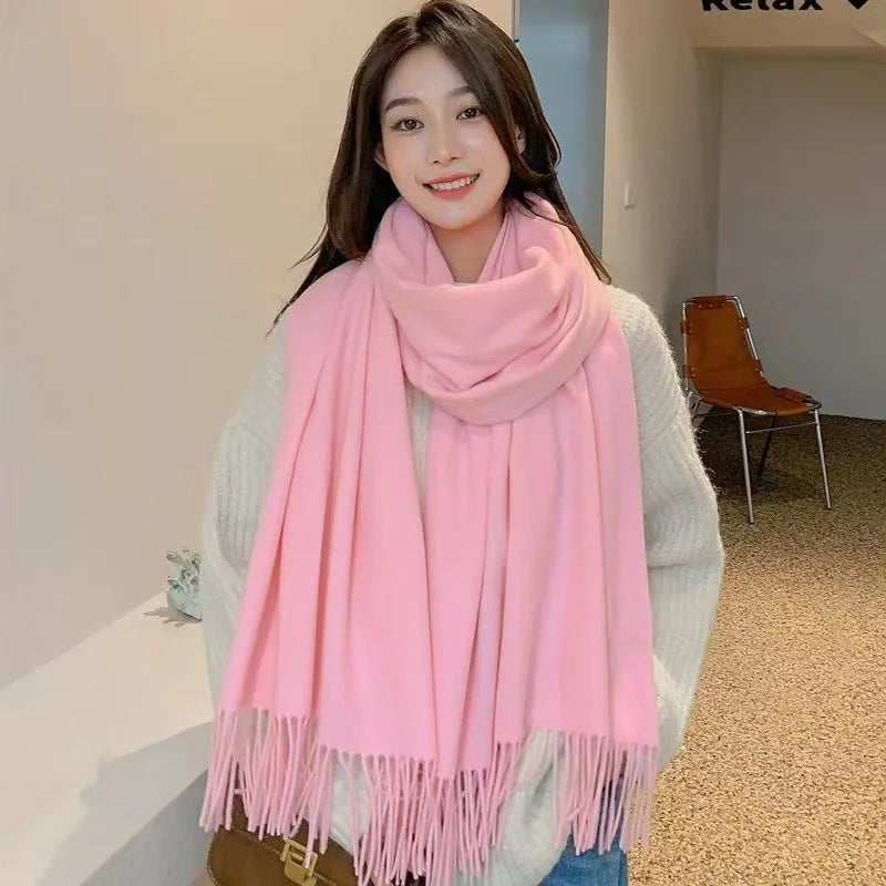 New Black Scarf Cashmere Woman Wool Ladies Scarf Warm Checkered Scarf Women's Winter Scarves Autumn XWJ07