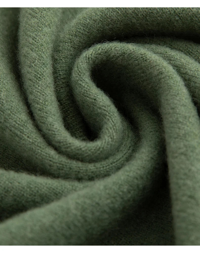 Autumn And Winter 100% Pure Wool Men's Thick Round Neck Slim-Fit  O-neck Pullover Long-Sleeved Knitted Cashmere Sweater