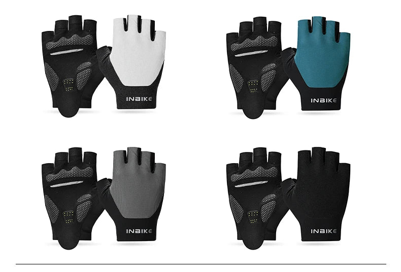 INBIKE 2025 Summer Cycling Gloves for Men Shock-Absorbing Padded Breathable Bicycle Gloves MTB Road Mountain Bike Riding Gloves