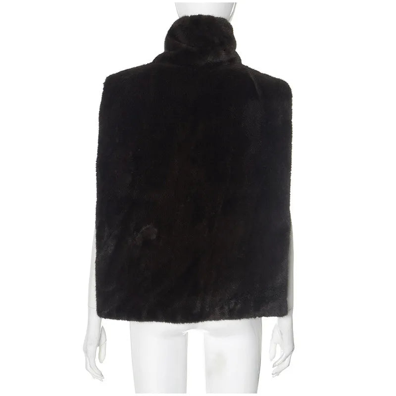 Winter Lady Luxurious Lapel Faux Fur Coats Fashion High Street Long Sleeve Oversize Cardigan Jacket Thick Warm Female Outerwear