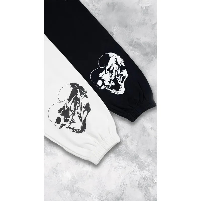 Men's Gym Sweatpants  Streetwear Gothic Print Elastic Cuffed Joggers for Bodybuilding & Casual Wear