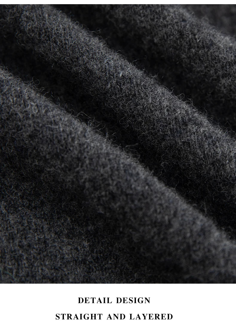 New Fashion Men's 100% Wool Pullover Half-high Collar Sweater Autumn Winter Warm Solid Color Knit Sweater Business Casual Top