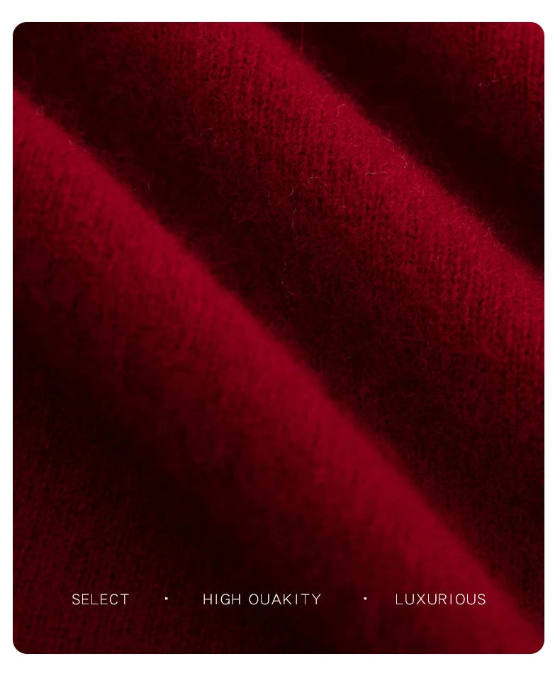 Autumn And Winter 100% Pure Wool Men's Thick Round Neck Slim-Fit  O-neck Pullover Long-Sleeved Knitted Cashmere Sweater