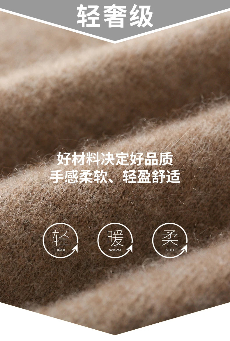 Autumn and winter men's cashmere sweater stand up collar long sleeved pullover soft and warm 100% Merino wool knitted top
