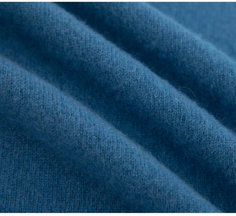 Autumn And Winter 100% Pure Wool Men's Thick Round Neck Slim-Fit  O-neck Pullover Long-Sleeved Knitted Cashmere Sweater