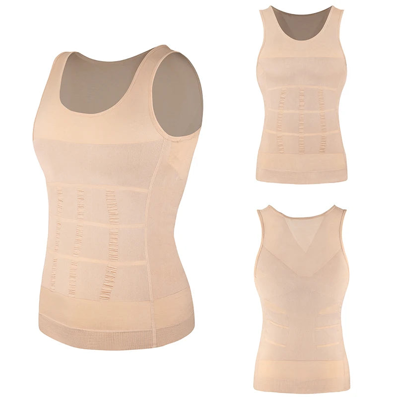 Men Slimming Vest Body Shaper Compression Shirt Sleeveless Shapewear Abs Abdomen Training  Workout Corset Tummy Control Tank Top