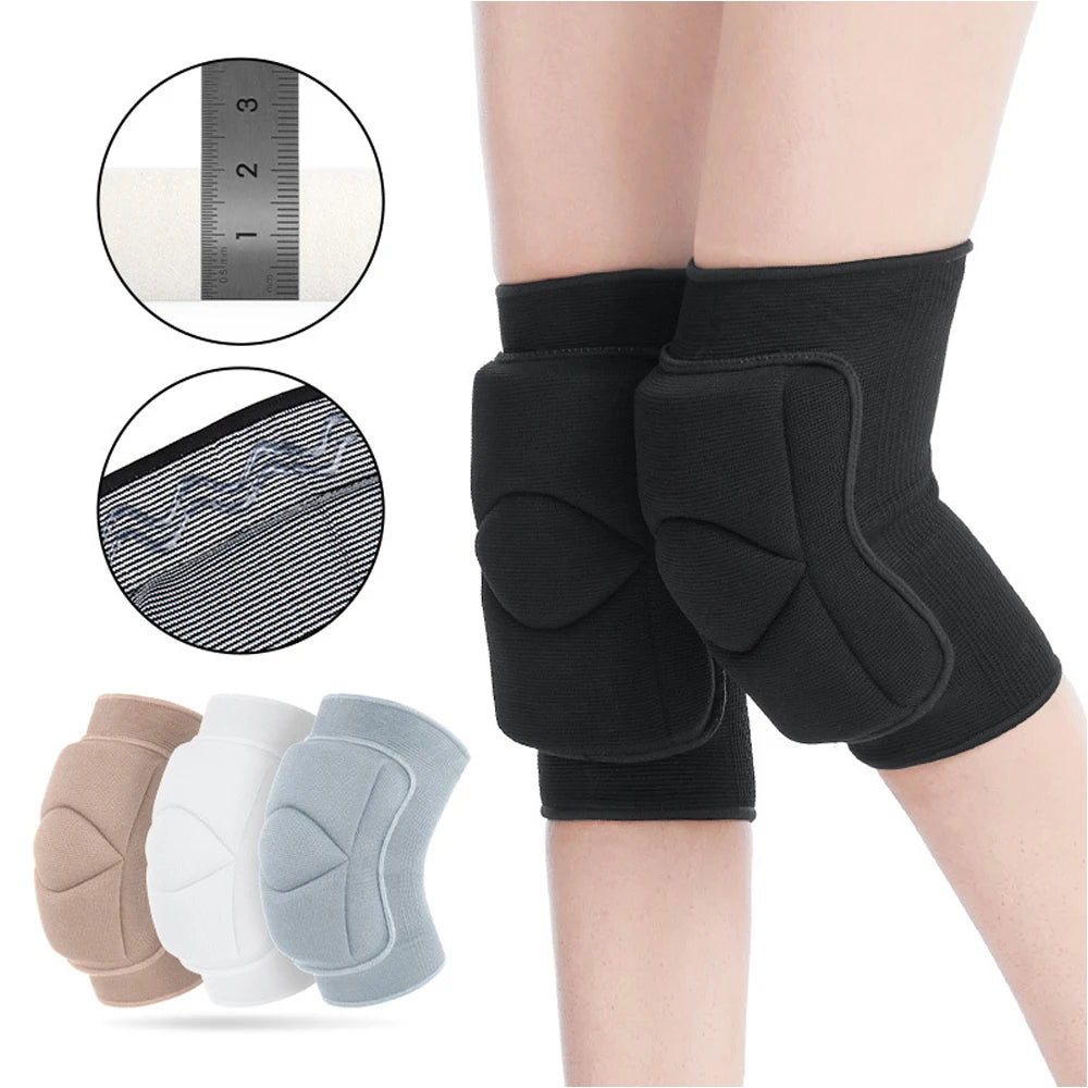 1Pair Women Men Non-Slip Knee Brace Soft Knee Pads Compression Sleeve for Volleyball Basketball Running Football Cycling