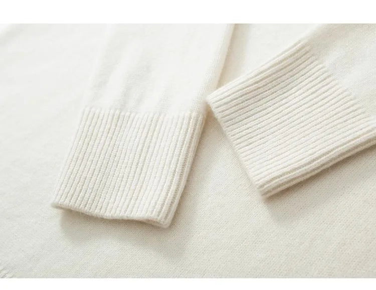 2024 Autumn and Winter New Thick Cashmere Sweater Women High Neck Pullover Sweater Warm Loose Knitted Base Sweater Jacket Tops