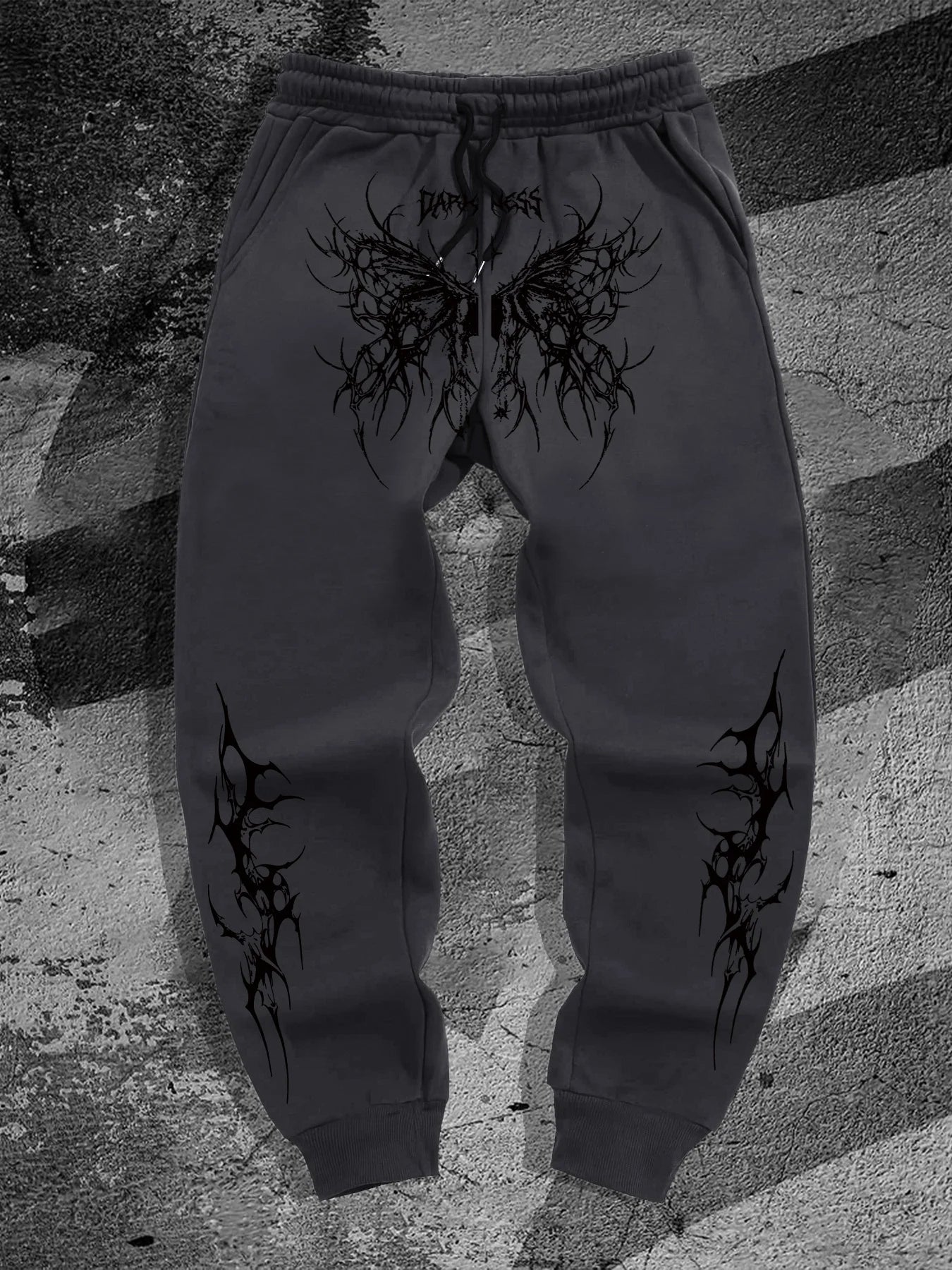 Men's Gothic pattern printed jogger geometric design - elastic waist tie casual sports pants for gym, jogging long pants S-3XL