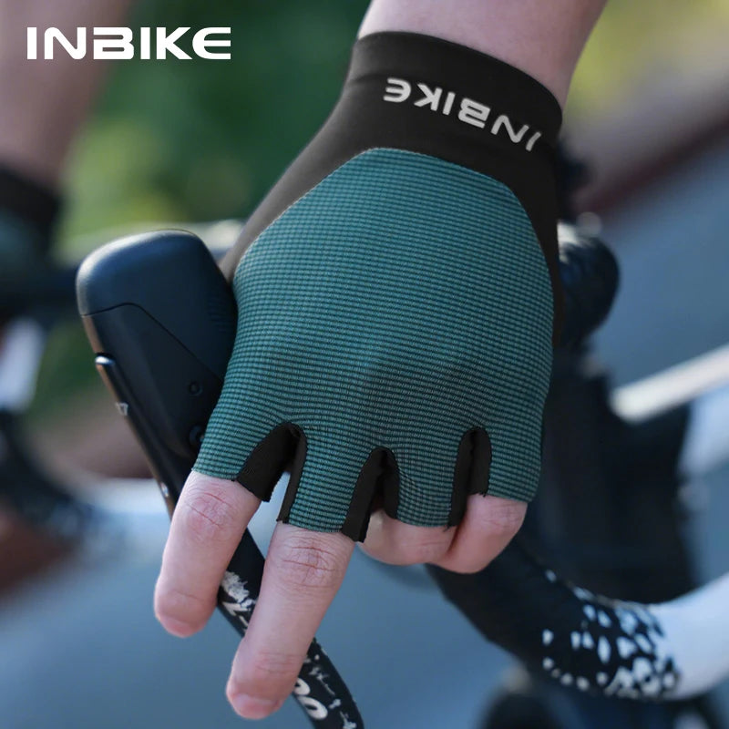 INBIKE 2025 Summer Cycling Gloves for Men Shock-Absorbing Padded Breathable Bicycle Gloves MTB Road Mountain Bike Riding Gloves