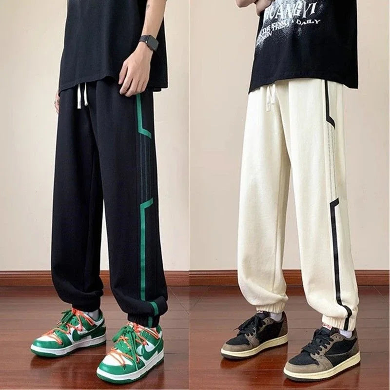 Trousers Sweatpants for Men Goth Thin Summer Striped Man Sports Pants Harem Gym Flated New in Sport Jogger Big Tall Long Joker