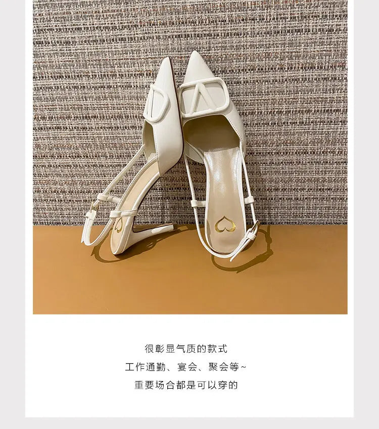 2025 New Diamond High Heel Sandals with Elegant Banquet Shoes, Pointed High Heels, Straight Strap Sandals