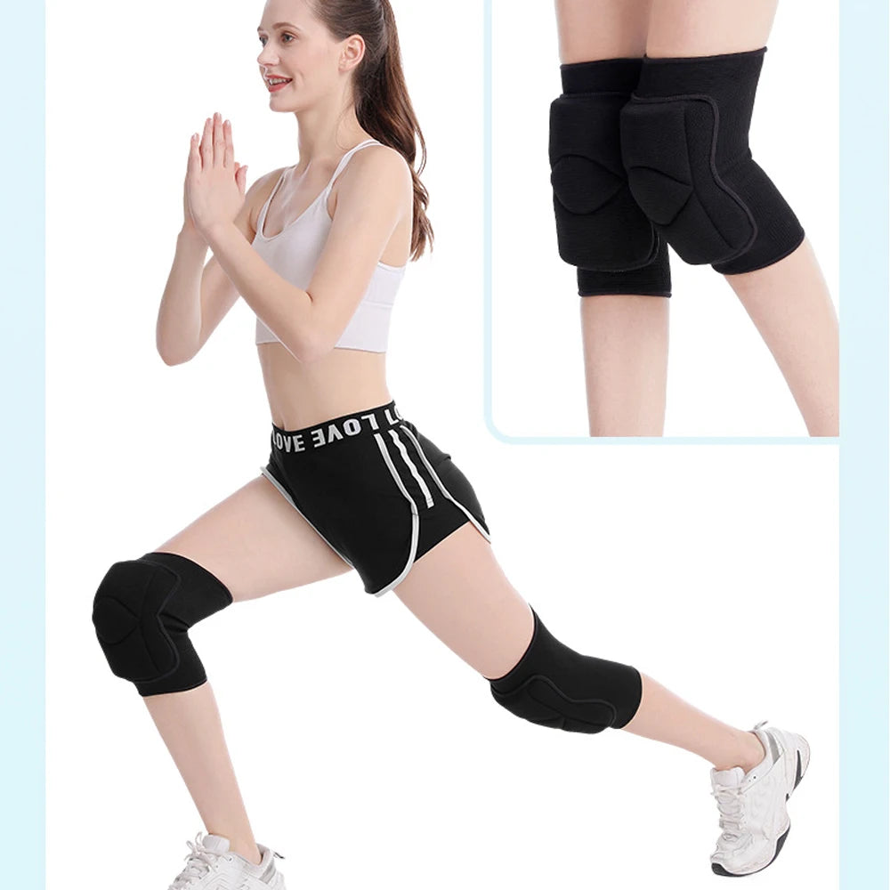1Pair Women Men Non-Slip Knee Brace Soft Knee Pads Compression Sleeve for Volleyball Basketball Running Football Cycling
