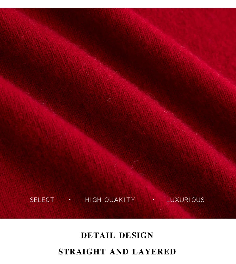 New Fashion Men's 100% Wool Pullover Half-high Collar Sweater Autumn Winter Warm Solid Color Knit Sweater Business Casual Top