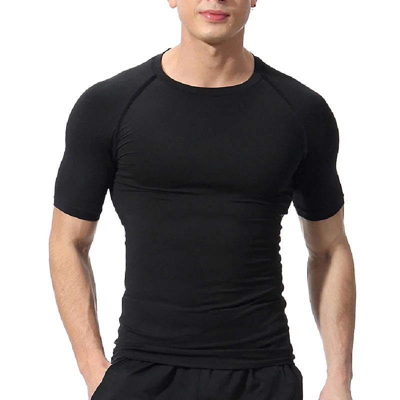 Men Compression Shirts Quick Dry Fitness Gym t-Shirt Sport Bodybuilding Shirt Running Football Tee Shirts Short Sleeve t-Shirts