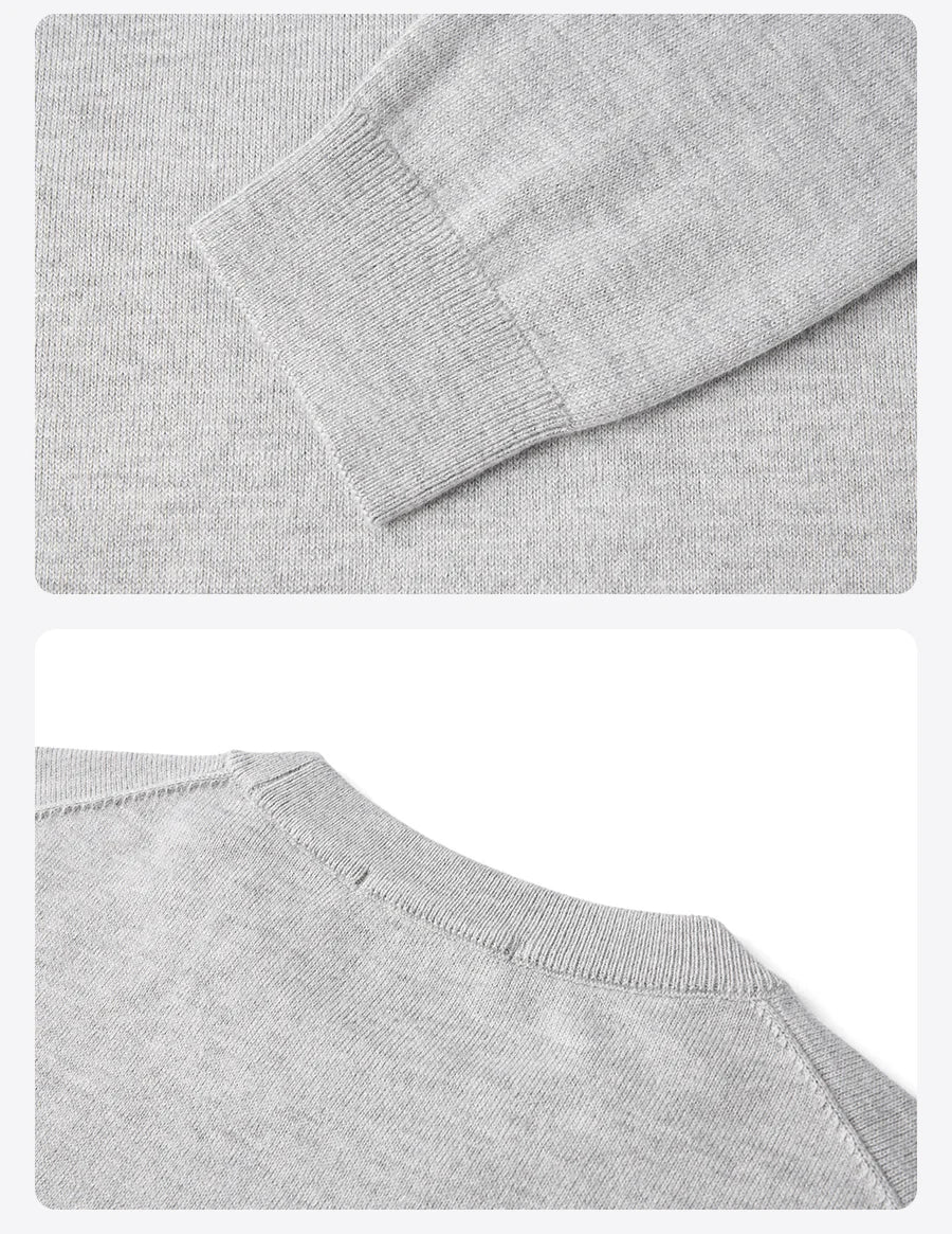 SIMWOOD 2025 Autumn New Regular Fit 12 Gauge Fine Sweater Men Antistaic Basic Knit Pullovers